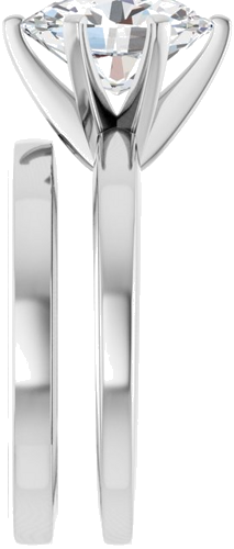 Sužadėtuvių Žiedas „Solitaire“ 14k white gold Oval 10mm x 8mm (9)