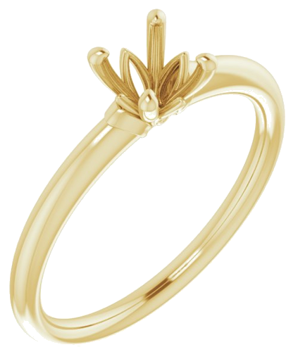 14K Yellow 5.2 mm Round Solitaire Engagement Ring Mounting (1)