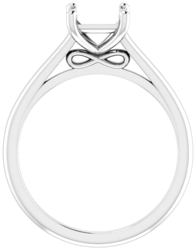 Continuum Sterling Silver  5.5 mm Square Solitaire Engagement Ring Mounting (2)