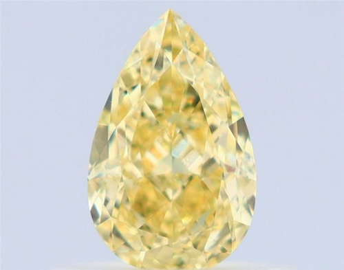 0.53 carat Fancy Yellow-VS2 Natūralus Pear Deimantas (1)