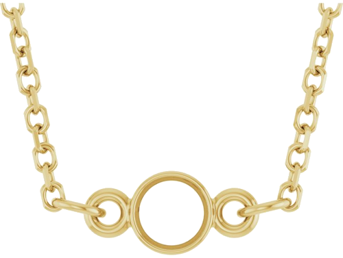 Pakabukas „Bezel-Set Station“ 10k yellow gold Round 3mm (1)