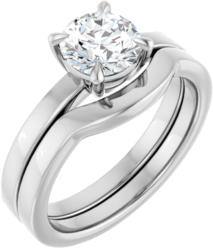 Sužadėtuvių Žiedas „Claw-Prong Solitaire“ 14k white gold Round 6.5mm (6)