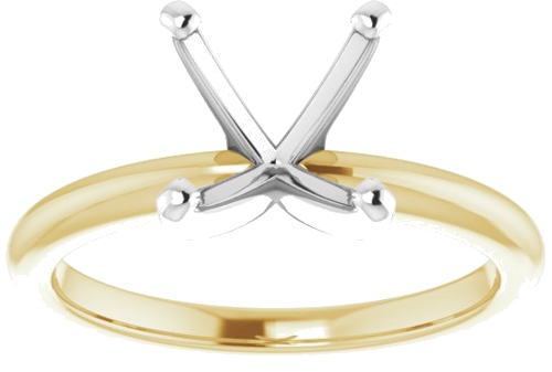 Sužadėtuvių Žiedas 18k yellow gold & platinum Round 8.8mm (3)