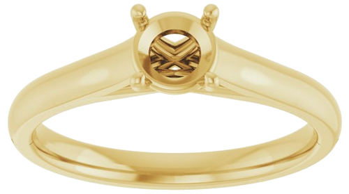 14K Yellow 5.2 mm Round Solitaire Engagement Ring Mounting (3)
