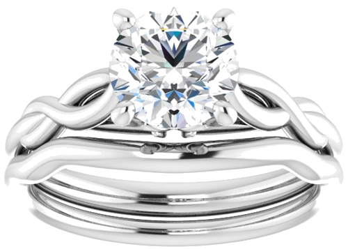 14K White  7 mm Round Solitaire Engagement Ring Mounting (8)