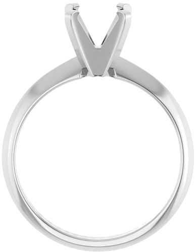14K White 7 mm Round Solitaire Engagement Ring Mounting (2)