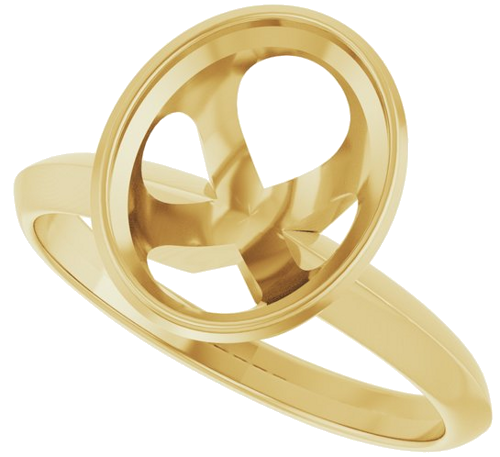 14K Yellow 10 x 8 mm Oval Solitaire Engagement Ring Mounting (5)