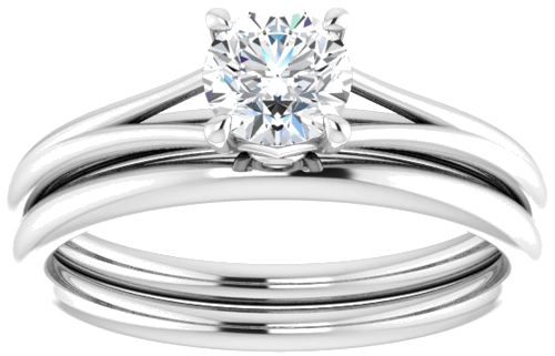 Sužadėtuvių Žiedas „Solitaire“ 14k white gold Round 5.2mm (8)