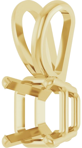 Pakabukas „Solitaire“ 14k yellow gold Asscher 7mm (2)