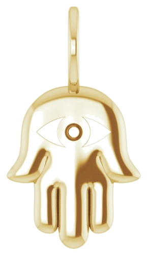 14K Yellow 1.7 mm Round Hamsa Hand Charm Pendant Mounting (1)