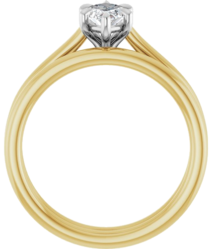 Sužadėtuvių Žiedas „Claw-Pong“ 14k yellow/white gold Marquise 9mm x 4.5mm (7)