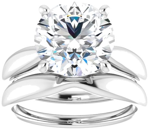 Sužadėtuvių Žiedas 14k white gold Round 10mm (8)