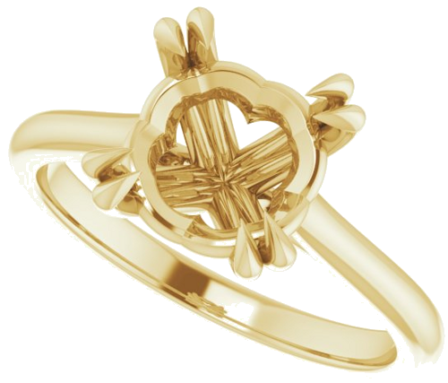 Sužadėtuvių Žiedas „Double Claw-Prong“ 18k yellow gold Round 9mm (5)