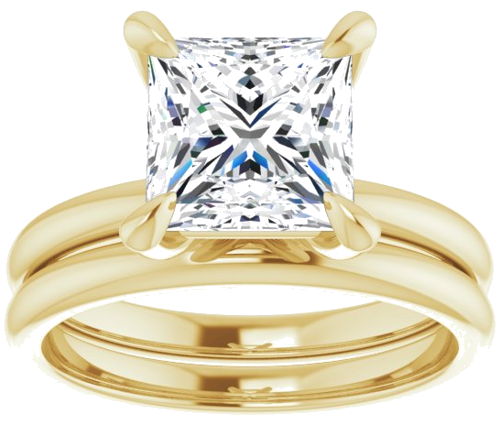 14K Yellow  7.5x7.5 mm Square Solitaire Engagement Ring Mounting (8)