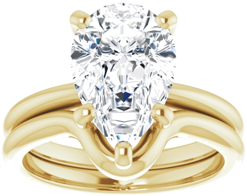 Sužadėtuvių Žiedas „Solitaire“ 585 Geltonojo Aukso Pear Shape 12mm x 8mm (8)
