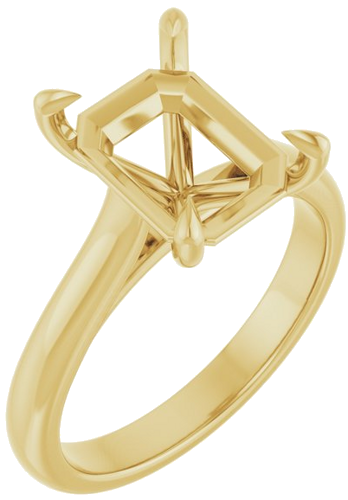 Sužadėtuvių Žiedas „Claw-Prong“ 10k yellow gold Emerald 10mm x 8mm (1)