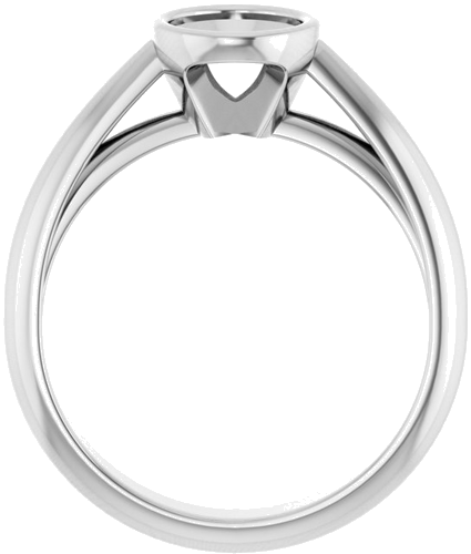 Sužadėtuvių Žiedas „Bezel-Set Solitaire“ 14k white gold Oval 8mm x 6mm (2)