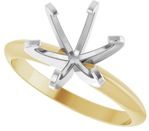 14K Yellow White 8.2 mm Round Engagement Ring Mounting (5)