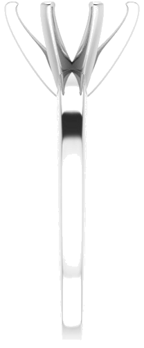 14K White 9x7 mm Oval Solitaire Engagement Ring Mounting (4)