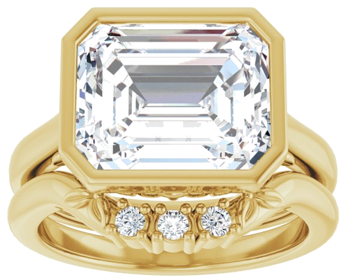 Sužadėtuvių Žiedas „Bezel-Set“ 14k yellow gold Emerald 11mm x 9mm (8)