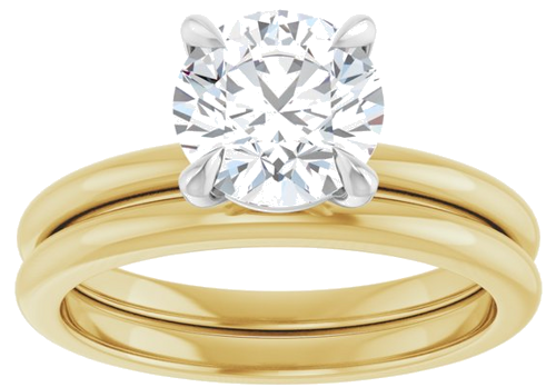 Sužadėtuvių Žiedas 585 Baltojo Ir Geltonojo Aukso Round 7.4mm (7)