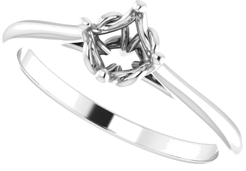 14K White 5.2 mm Round Solitaire Engagement Ring Mounting (5)