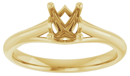 Sužadėtuvių Žiedas „Solitaire“ 585 Geltonojo Aukso Oval 7mm x 5mm (3)