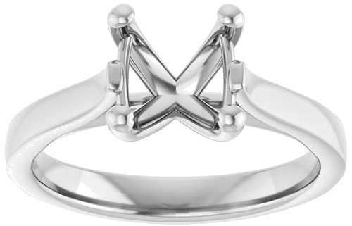 Sužadėtuvių Žiedas 14k white gold Cushion 7mm (3)