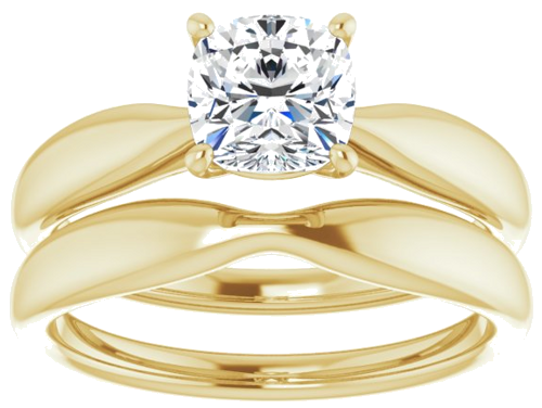 Sužadėtuvių Žiedas 14k yellow gold Cushion 6mm (8)
