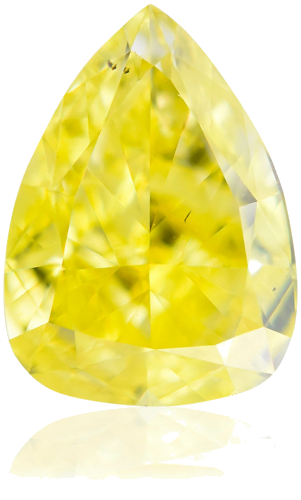0.8 carat Fancy Vivid  Yellow-SI1 Natūralus Pear Deimantas (1)