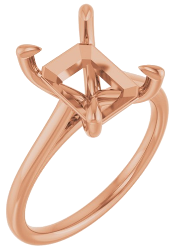 Sužadėtuvių Žiedas „Claw-Prong Solitaire“ 14k rose gold Emerald 10mm x 8mm (1)