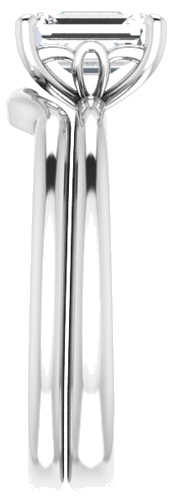 Sužadėtuvių Žiedas „Solitaire“ 585 Baltojo Aukso Emerald 7mm x 5mm (9)