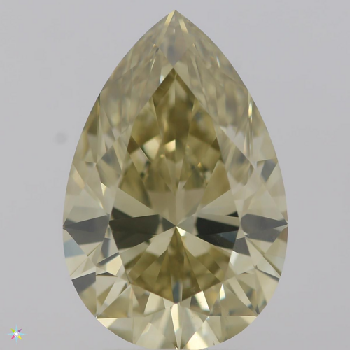 3.01 carat Fancy Brownish Greenish Yellow-SI1 Natūralus Pear Deimantas (1)