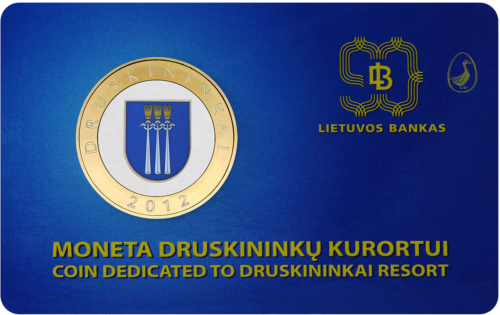 2012 Lithuania Resorts 2 Litas Colored Commemorative Proof Coins on a Card (5)