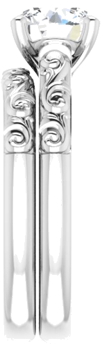 Sužadėtuvių Žiedas „Solitaire“ 585 Baltojo Aukso Round 7mm (9)