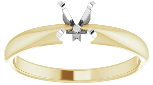 14K Yellow White 4.2-4.9 mm Round Solitaire Engagement Ring Mounting (3)
