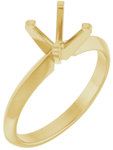 14K Yellow 6.5 mm Round Solitaire Engagement Ring Mounting (1)