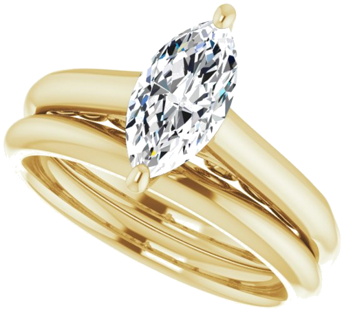 Sužadėtuvių Žiedas „Sculptural“ 14k yellow gold Marquise 10mm x 5mm (10)