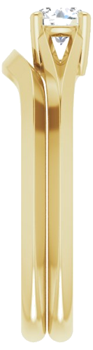 Sužadėtuvių Žiedas „Solitaire Split Shank“ 14k yellow gold Round 4.4mm (9)