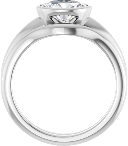 Sužadėtuvių Žiedas „Bezel-Set Solitaire“ 14k white gold Oval 8mm x 6mm (7)
