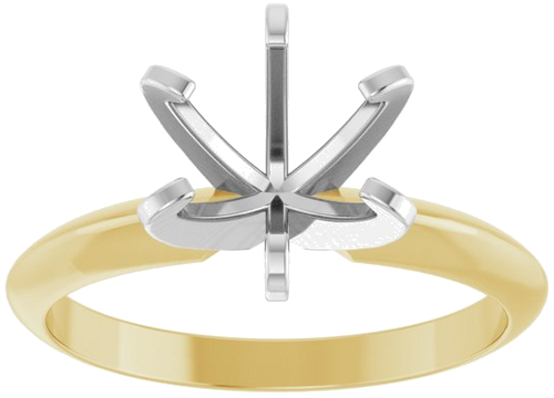 14K Yellow White 7.4 mm Round Engagement Ring Mounting (3)