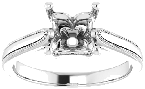 Sužadėtuvių Žiedas „Solitaire“ 14k white gold Square 6mm (3)