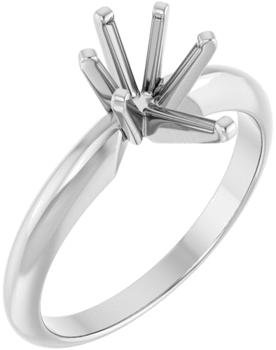 14K White 9x5.5 mm Pear Heavy 6-Prong Engagement Ring Mounting (1)