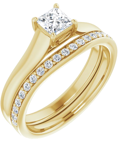 Sužadėtuvių Žiedas „Solitaire“ 585 Geltonojo Aukso Square 4mm (6)