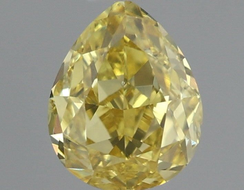 0.55 carat Fancy Vivid Yellow-VS2 Natūralus Pear Deimantas (1)
