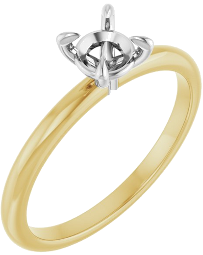 Sužadėtuvių Žiedas „Solitaire“ 14k yellow/white gold Round 5.2mm (1)
