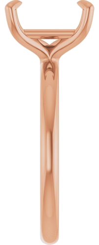 14K Rose  9x7 mm Emerald Solitaire Engagement Ring Mounting (4)