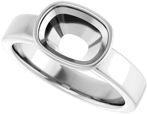 Sužadėtuvių Žiedas „Bezel-Set Solitaire“ 950 Platinos Elongated Cushion 8.5mm x 6.5mm (5)