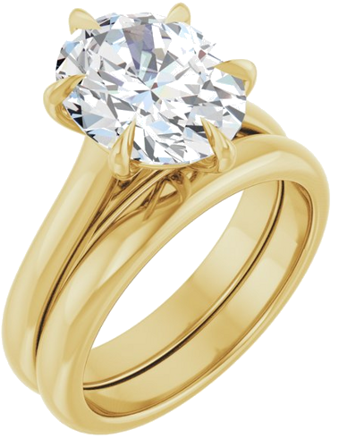 Sužadėtuvių Žiedas „Claw-Prong“ 14k yellow gold Oval 11mm x 9mm (6)