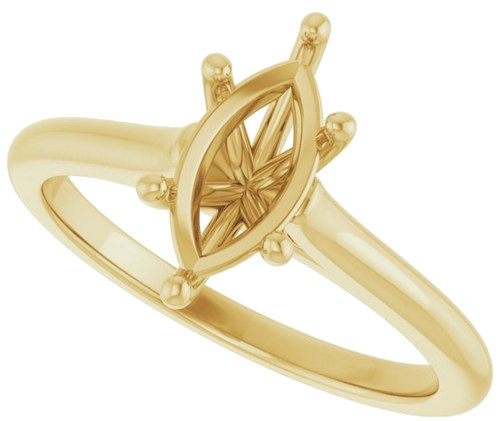 Sužadėtuvių Žiedas „Accented“ 10k yellow gold Marquise 10mm x 5mm (5)